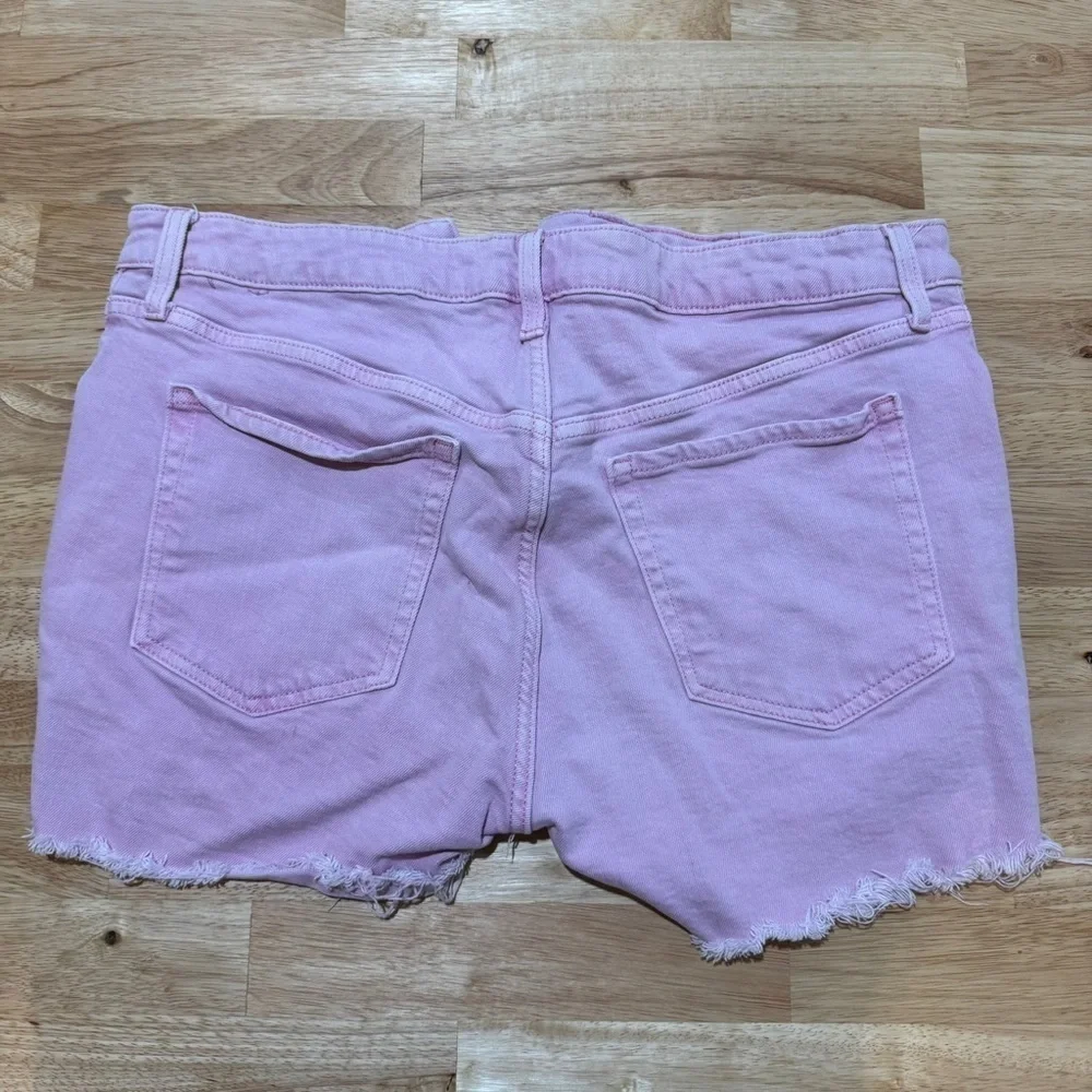 Old Navy Pink Distressed Jean Shorts Relaxed Fit